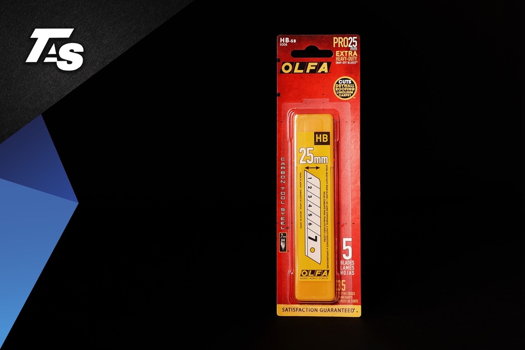 BLADE FOR OLFA CUTTER EXTRA HEAVY DUTY 25MM   (5)