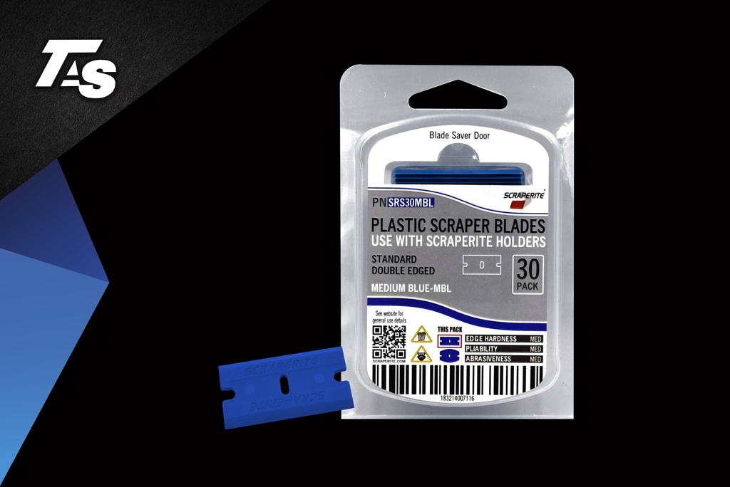 SCRAPERITE RECTANGLE BLADES BLUE  (30)  